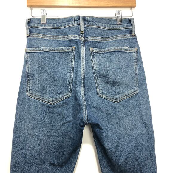 Agolde Womens Button Fly Distressed Nico Skinny Jeans Blue Size 27 - Picture 5 of 9